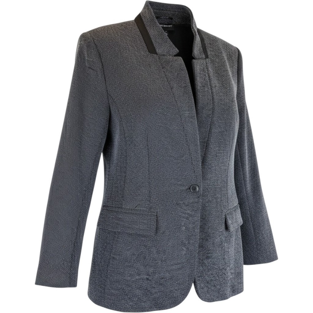 Lane Bryant Black & Grey Blazer Size 20, Pop-up Ribbon Collar Jacket